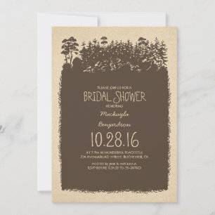Convite Rustic Woodland - Chá de panela Invites