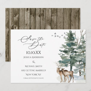 Convite Rustic Woodland Country Salve a Data