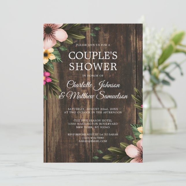 Convite Rustic Woodsy Elegant   Country Party (Em pé/Frente)