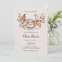 Convite Rústica Chá De Bridal Floral
