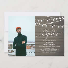 Convite Rústica Festa de aniversário 60ª Foto Adulta de Ma