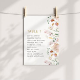 Convite Rústica Flores Selvagens Números de Mesa 1