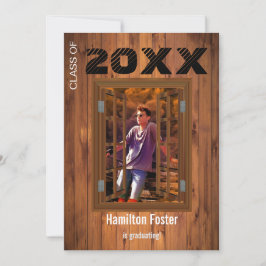 Convite Rústica Graduação Cherry String Luzes Celeiro Made