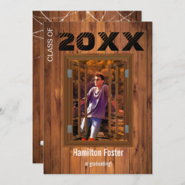 Convite Rústica Graduação Cherry String Luzes Celeiro Made