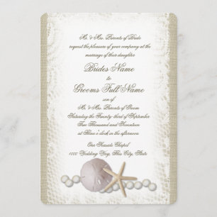 Convite Rústica Praia e Pérolas