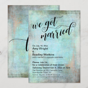 Convite Rústico Aqua Nós Nos Casamos Somente Recepção