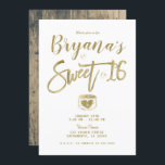 Convite Rústico Barn Wood Dourado e White Chic Sweet 16 Pa<br><div class="desc">Personalizar para qualquer evento</div>