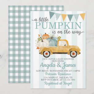 Convite Rústico Chá de fraldas de Caminhão - Convidar Pump