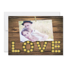 Convite Rústico com Letras Iluminadas de AMOR Foto