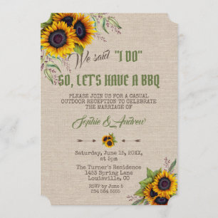 Convite Rústico D'Água Girassol Girassóis Canvas I DO C