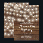 Convite rústico do aniversário<br><div class="desc">O convite rústico do aniversário,  aperfeiçoa para a festa de aniversário da surpresa. Muito rústico com fundo e luz de madeira da corda.</div>