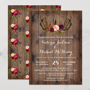 Convite rústico do casamento de Boho com antlers