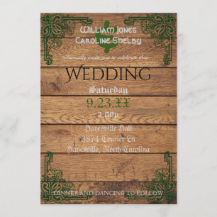 Convite rústico do casamento de Claddagh do