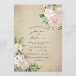 Convite rústico do chá de casamento do rosa do