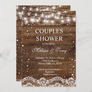 Convite rústico do chá do casal do inverno