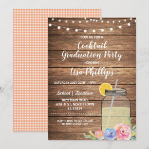 Convite rústico do frasco da festa de formatura d