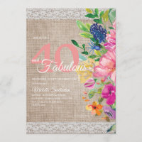 Rústico em Lona com Renda Floral Rosa Azul Anivers
