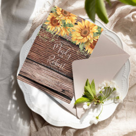 Convite Rústico Girassóis Buquê Watercolor Casamento B