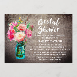 Convite Rústico Jar Mason com Chá de panela de Buquê