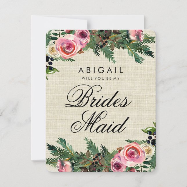 Convite Rústico Pinho De Burcolo De Inverno Você Será A Po (Frente)