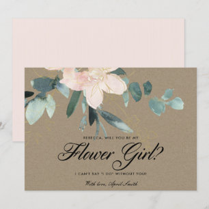 CONVITE RÚSTICO ROSADO FLORAL AQUARELA SEJA MINHA DAMINHA 