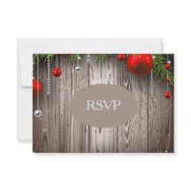 Convite rústico RSVP do casamento do Natal