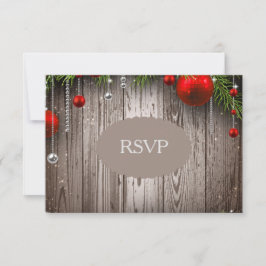 Convite rústico RSVP do casamento do Natal