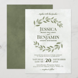 Convite Rústico Sage Elegante e Casamento Verde Oleícola