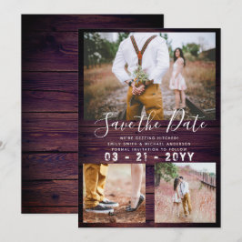 Convite RÚSTICO Salvar Data Casamento COLAGEM DE FOTOS Rox