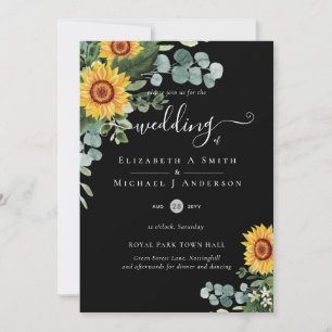 Convite Rústicos Girassóis Eucalyptus Deixa Casamento