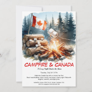 Convite S’mores, Histórias e Estrelas   Canadá Day Campfir
