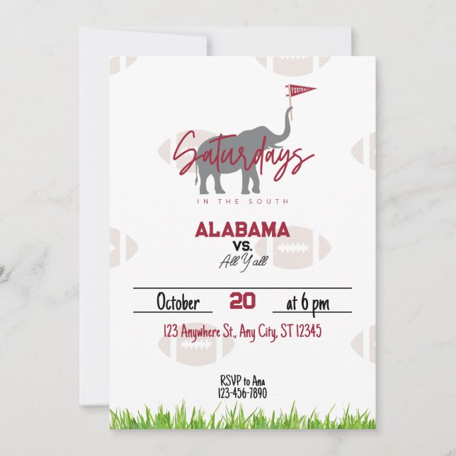 Convite Sábados no South Football Watching Party (Frente)