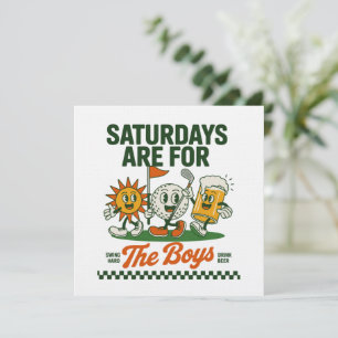 Convite Sábados São Para Os Rapazes Golfe Retro Golfe