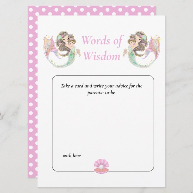 Convite Sabedoria da Sereia Chuvada de Bebê Marrom Debaixo (Frente/Verso)