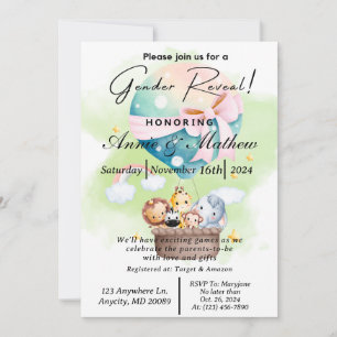 Convite Sábio revela animal Safari em uma bola de ar quent