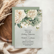 Sabugueiro Branco Floral Verde Dourado 100º Aniver