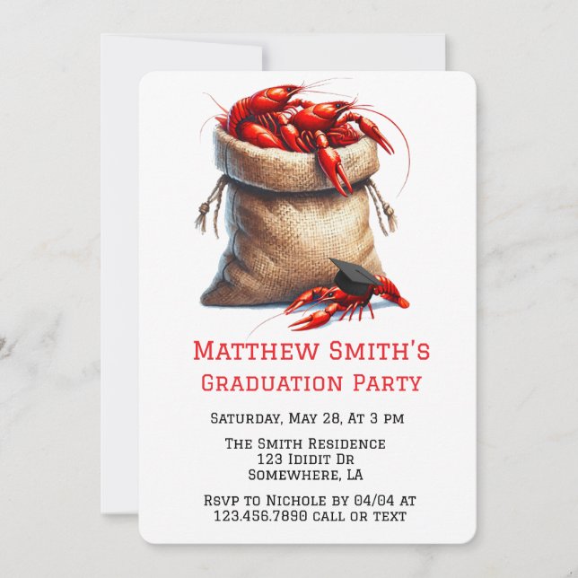 Convite Saco De Festa de formatura De Lagosta (Frente)
