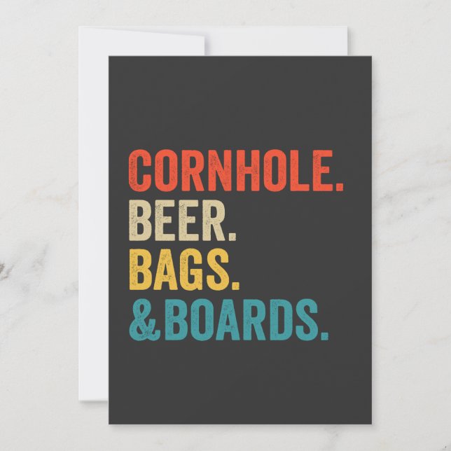 Convite Sacos de cerveja Cornhole & Tábuas Presente engraç (Frente)