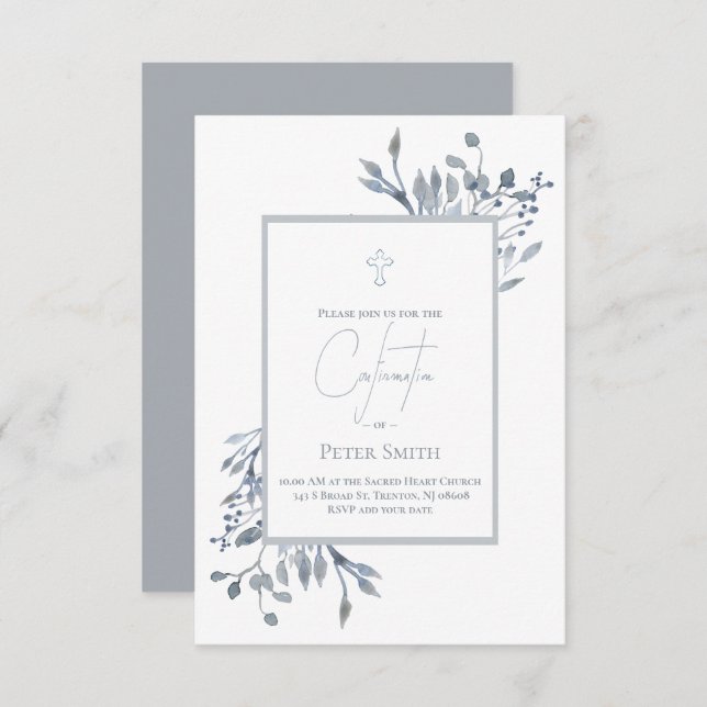 Convite Sacramento católico da confirmação (Frente/Verso)