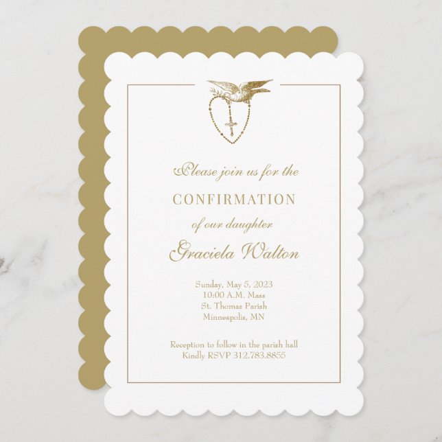 Convite Sacramento Dourado e Espírito Santo da Confirmação (Frente/Verso)