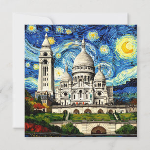Convite Sacre-Coeur Paris França Noite Estrelada
