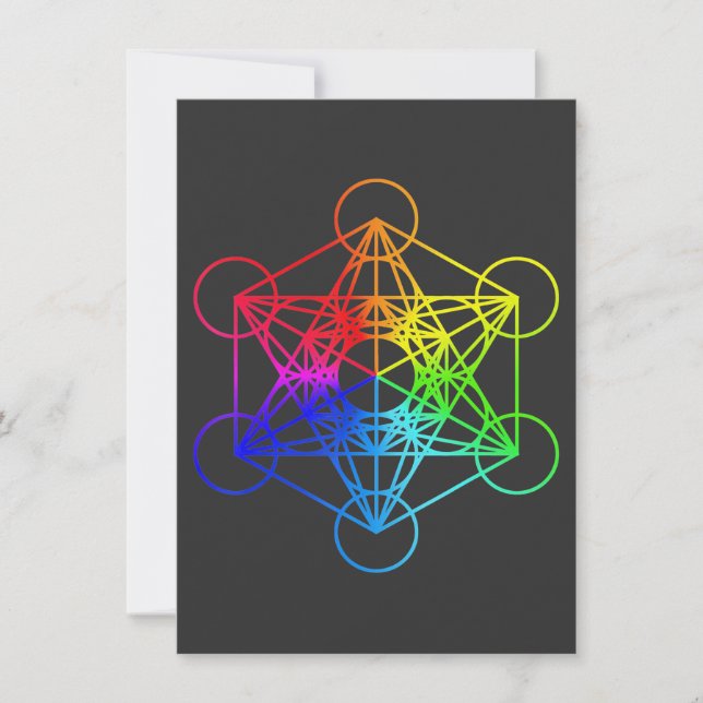 Convite Sacred Geometry Metatrons Cube Zen Yoga (Frente)