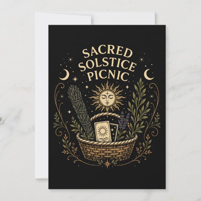 Convite Sacred Solstice Picnic Litha Postcard (Frente)