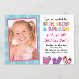 Convite Sacudir Flop Splash Birthday Bash