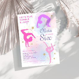 Convite Sacudir tumble & saltar Festa de aniversário de gi