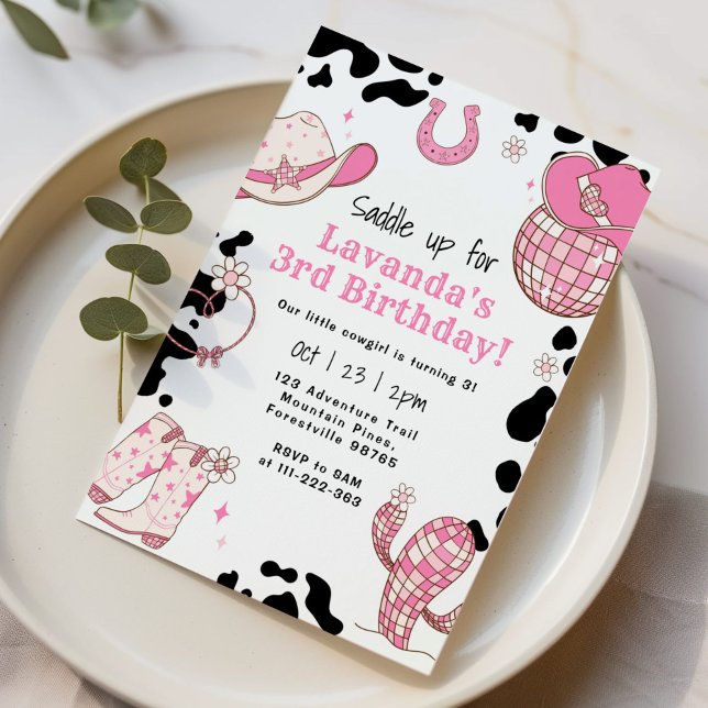 Convite Saddle para o rodeio da aniversário de 3 anos (Criador carregado)