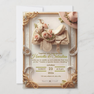 Convite Saddle & Sparkle - Rustic Western Weding Invitati