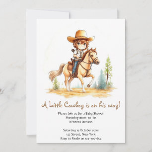 Convite Saddle Up: Aventura Chá de fraldas Cowboy