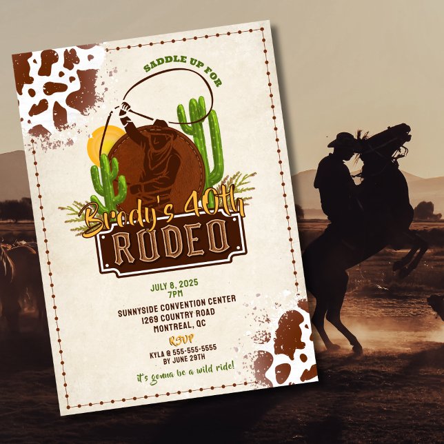 Convite Saddle Up for a Rodeo – Western Party Invitation (Western theme birthday invitation for men)