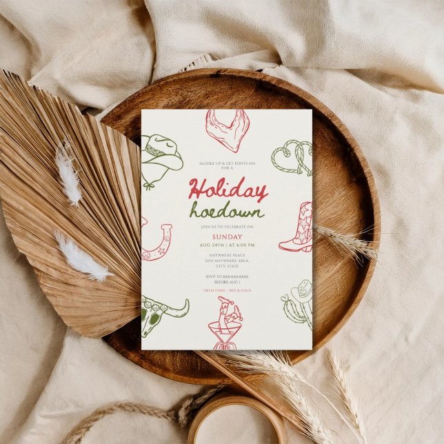 Convite Saddle up holiday hoedown party (Criador carregado)